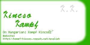 kincso kampf business card